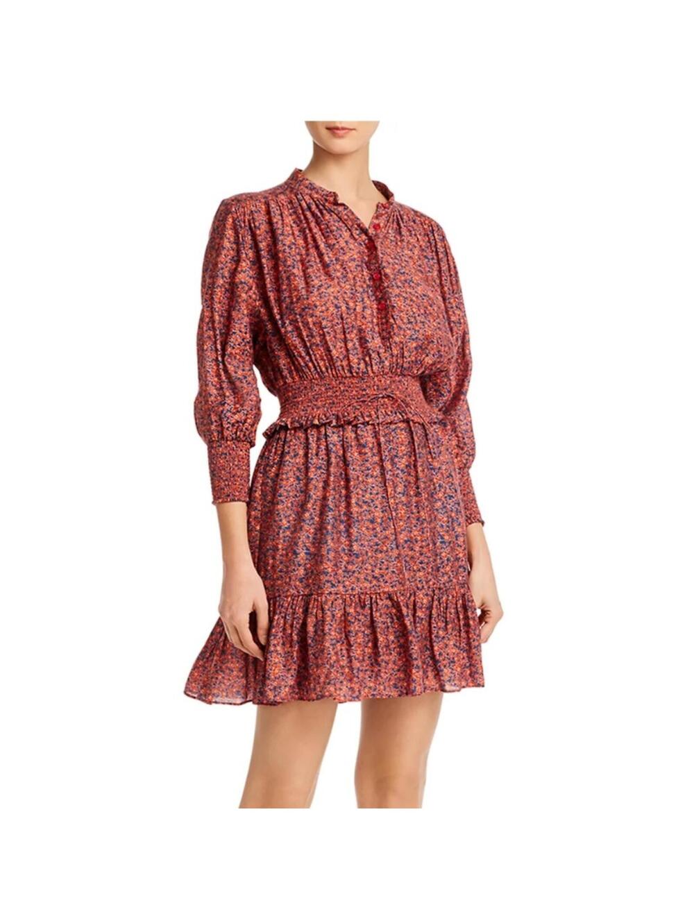 Rebecca Minkoff Chloe Smocked Printed Mini Dress